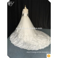 Vestido De Noiva Luxe Robe de mariée en dentelle à manches longues Robe de bal Puffy 2017 Robe de mariée Nébuleuse musulmane